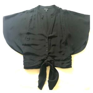 Bebe Butterfly Sleeve Silk Top